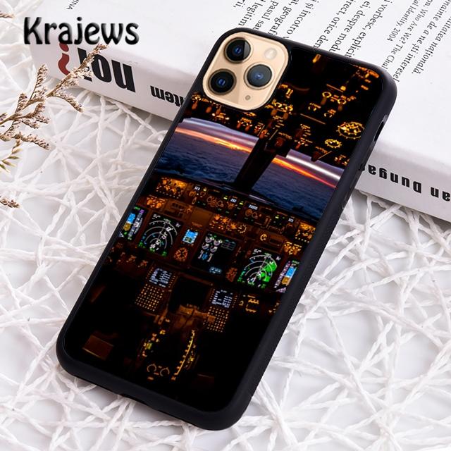 Krajews Cool Airplane Cockpit Phone Case Cover For IPhone 18 17 Air 16 15 14 plus 11 12 13 pro max Plus coque Shell Fundas
