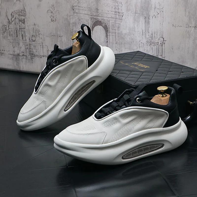 Мужская обувь 2024 Новая летняя дышащая универсальная обувь на толстой подошве с подъемом спортивно-повседневная мужские кроссовки дизайнерские лоферы обувь мужская
