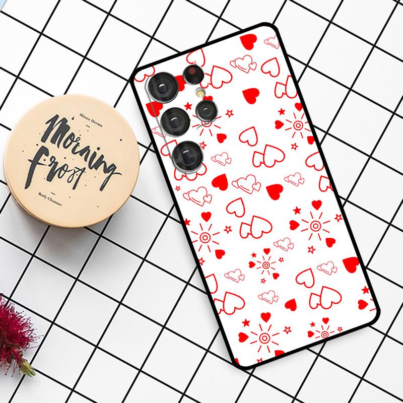Чехол-сердечко с мультяшными девочками для Samsung Galaxy S25 Ultra S23 S22 S21 S20 S24 Ultra S9 S10 Plus S25 FE