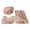 3Pcs/Set Bathroom Rug Absorbent Non Slip Floor Mat U-Shaped Plush Mat Toilet Lid Cover Mat with Rubber Backing for Bathroom Shower Toilet