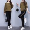Women's Casual Sports Suit Spring and Autumn Korean Version of The Age-reducing Loose Round Neck Sweater Pants Two-piece Suit