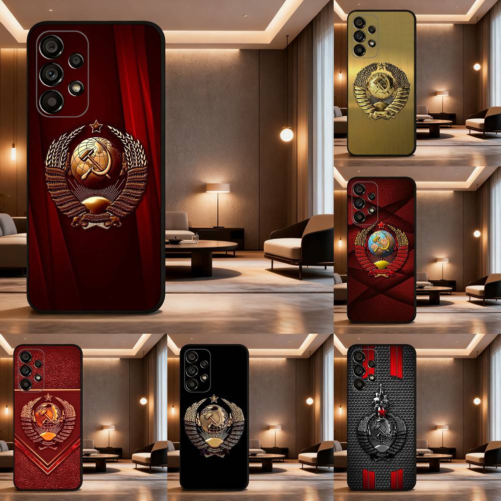 Soviet Art Medal Case For Samsung Galaxy A73,52,71,22,Note,31,8,9,53,32,72,41,J7,Soft Black Silicone Cover