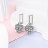 100% 925 Sterling Silver Sparkling Colorful Zircon Earrings Heart Shaped Hoop Earrings For Women Hypoallergenic Fashion Jewelry