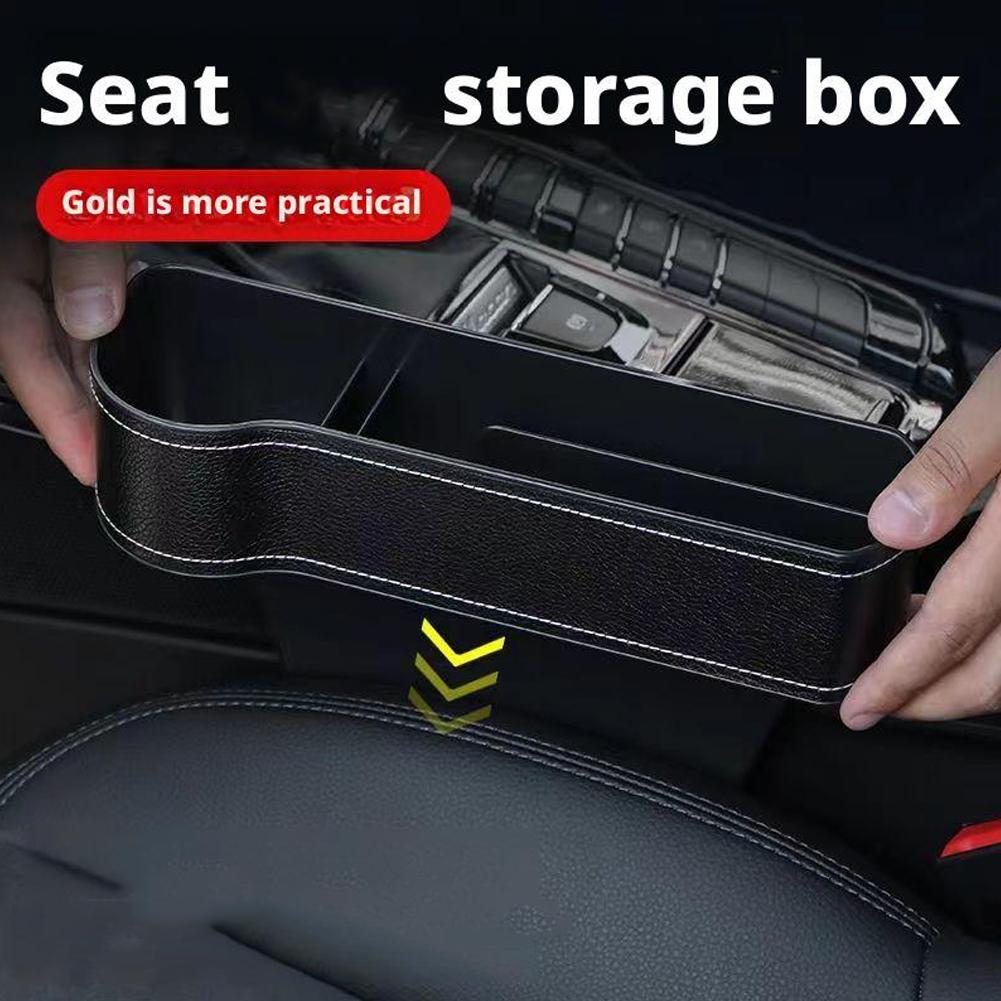 2PCS Leather Car Seat Storage Box Phone Keys Organizer Auto Seat Crevice Storage Filler Munti-functional Auto Organizer
