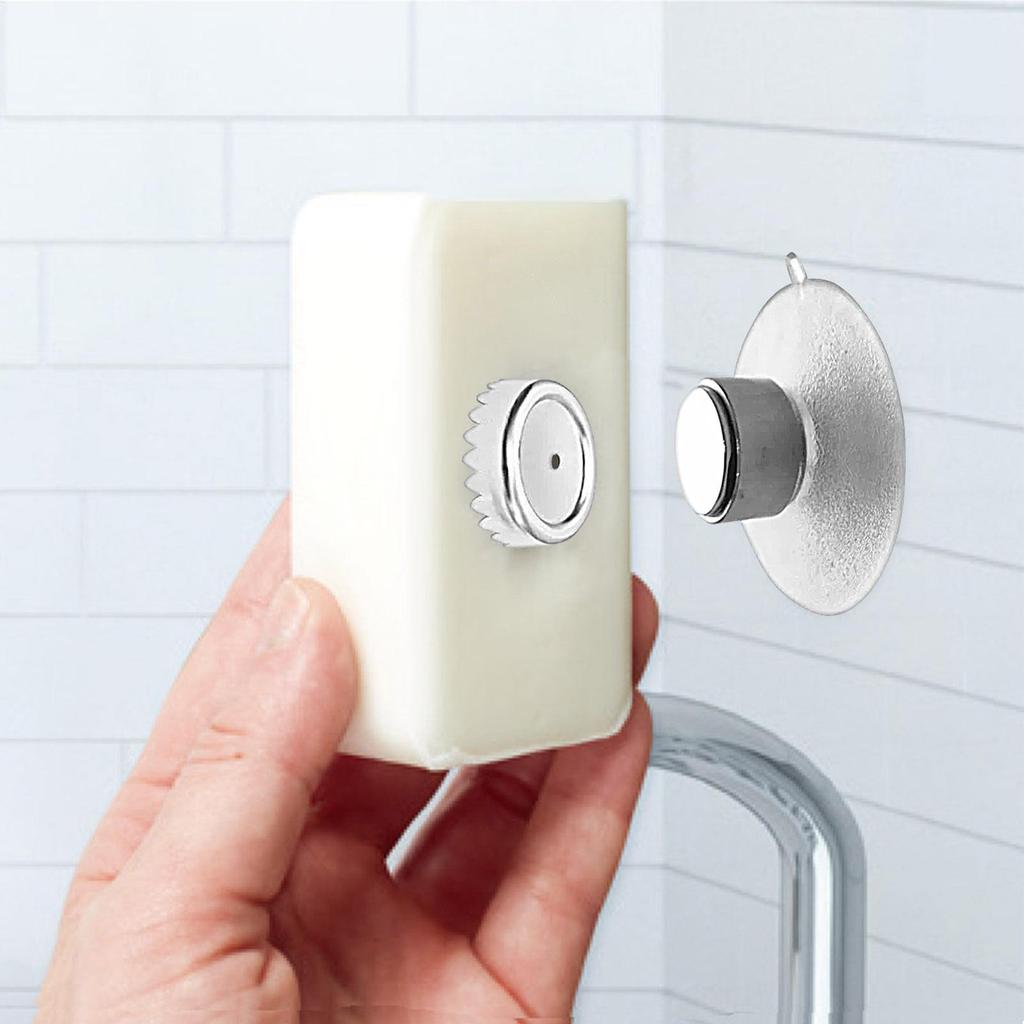 Suction Cup Soap Hanger Wall Mounted Soap Rack With Strong Magnet Removable Hanging Soap Holders For Bathroom And Shower