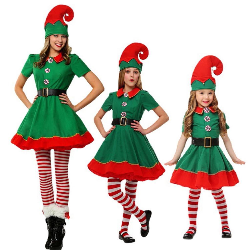 Christmas Boys And Girls Long Sleeves Performance Costumes Parent-child Performance Costumes