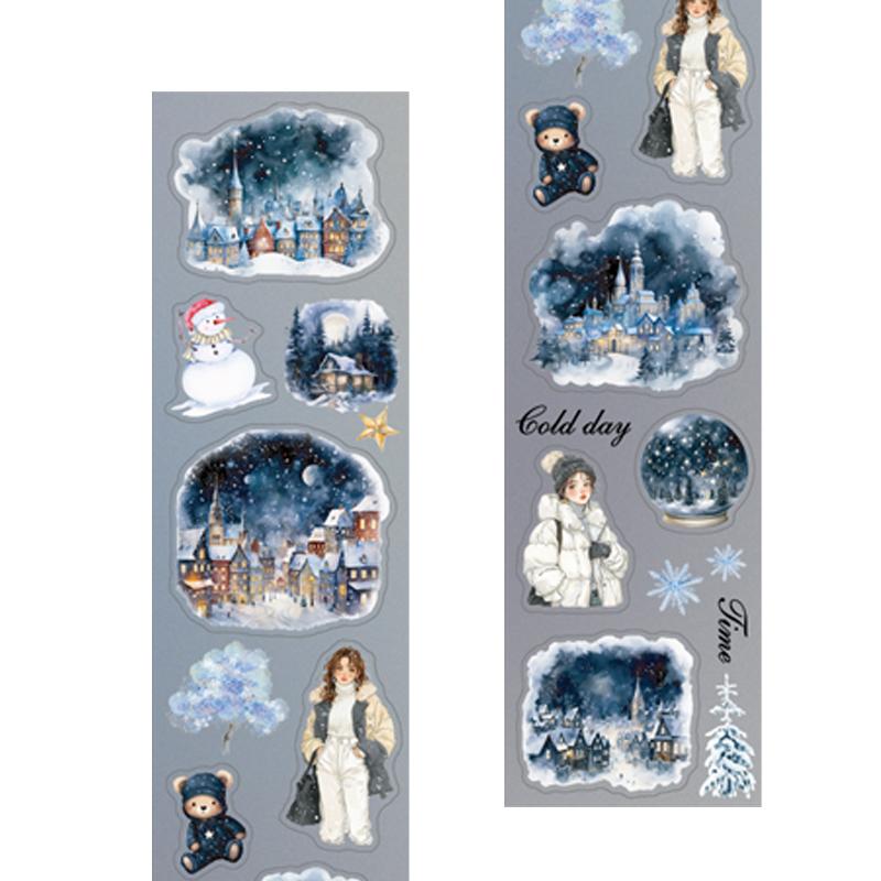 1 рулон Высеченный васи-скотч на ночную тематику для украшения аккаунта от руки, для офиса, фоторамок, чашки, канцелярской коробки, дневника, обратно в школу