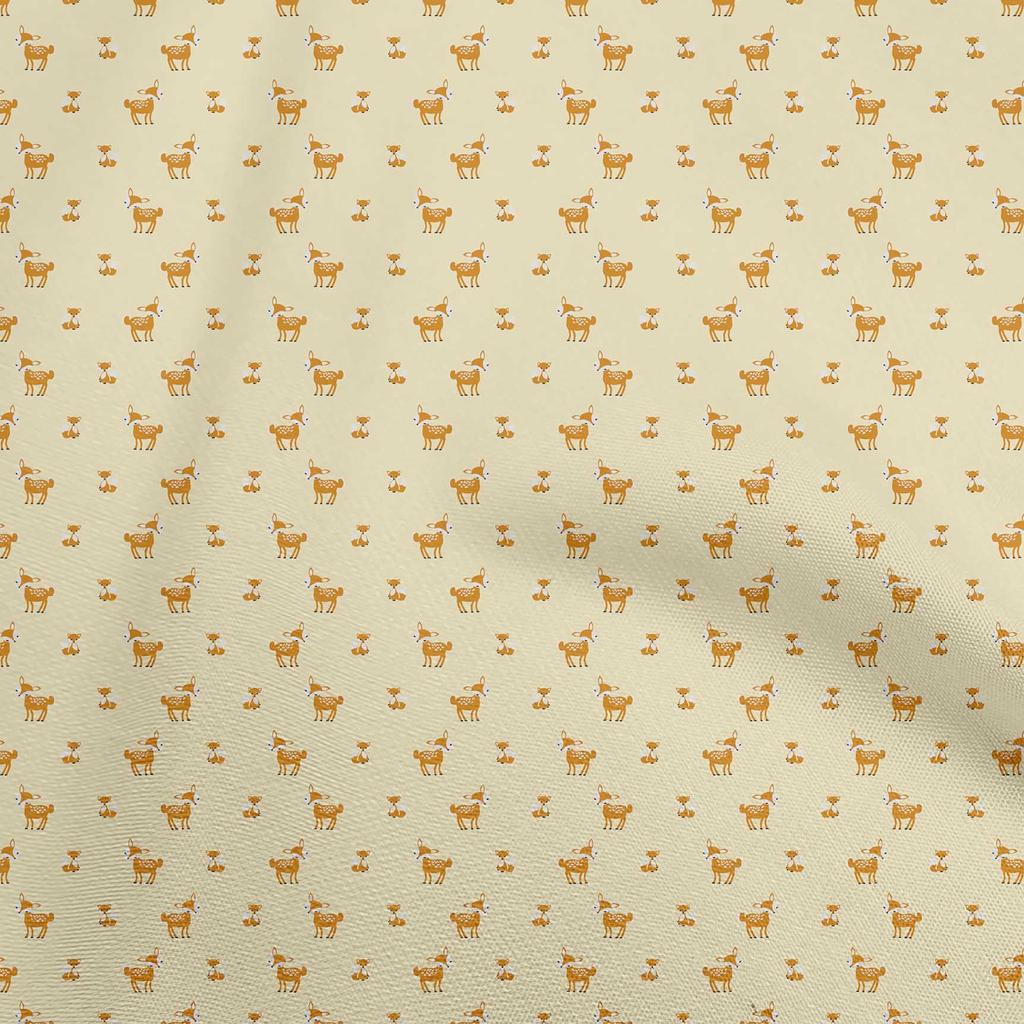 oneOone Cotton Flex Light Gray Fabric Animal  Dress Material Fabric Print Fabric By The Yard 40 Inch