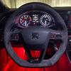 Anti-Slip Black Suede Braid Car Steering Wheel Cover For Seat Leon Cupra R Leon ST Cupra Leon ST Cupra Ateca Cupra Ateca