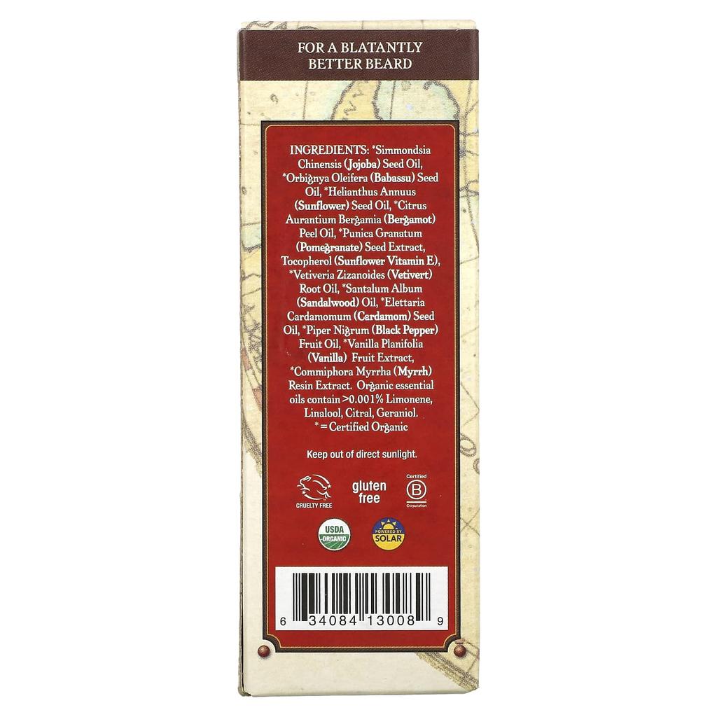 Badger, Navigator Class, масло для бороды, бергамот и ваниль, 1 жидкая унция (29,6 мл)