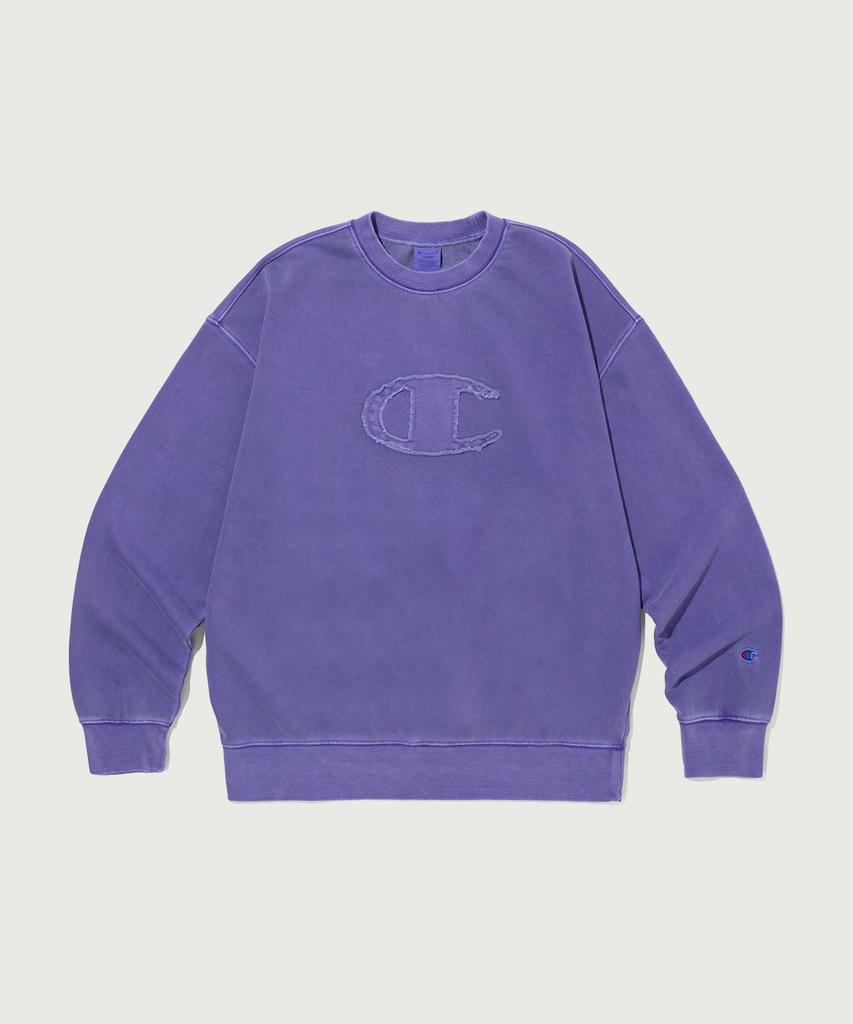 Champion Свитшот оверсайз с пигментным принтом логотипа C, фиолетовый