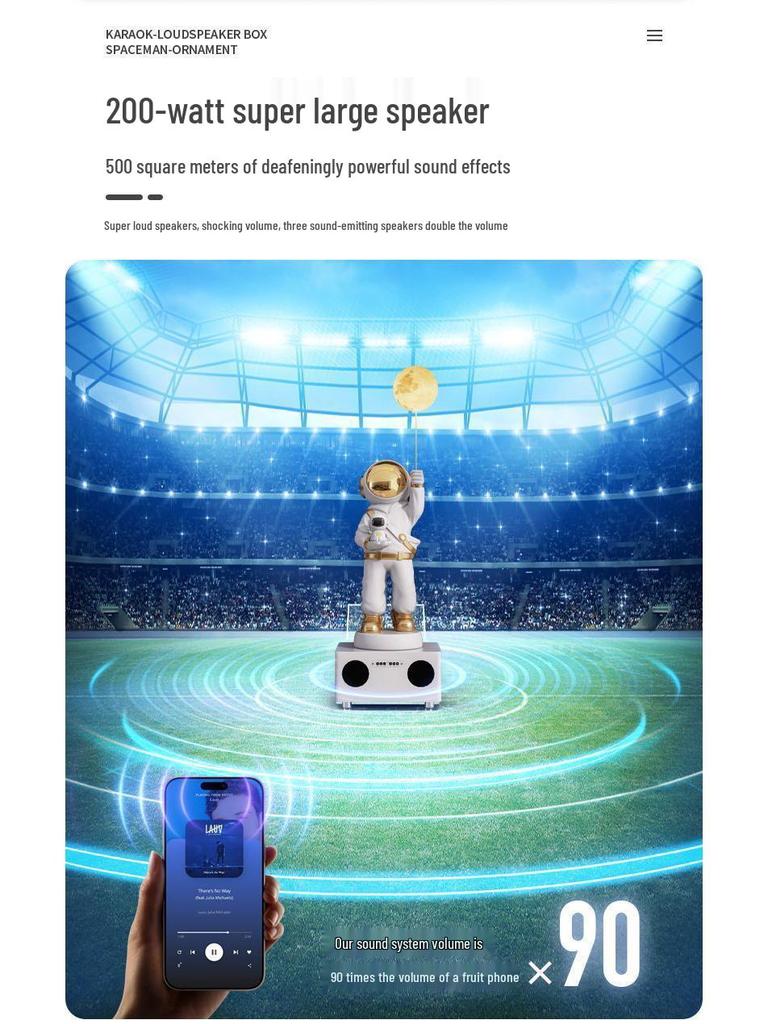 Большая фигурка космонавта с подсветкой «Звездное небо» – напольное украшение для гостиной или ТВ-тумбы, идеальный подарок на новоселье.