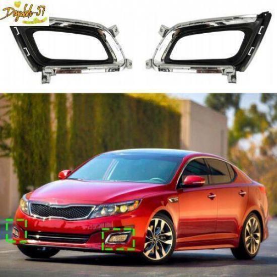 Подходит для Kia Optima K5 2014-2015 Пара Переднего Бампера Накладка Противотуманной Фары С Хромированием