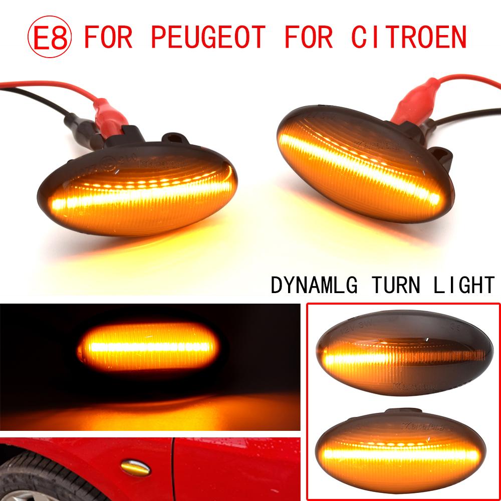 LED Light Side Marker Dynamic Fender Turn Signal For Peugeot Citroen C1 C2 C3 C5 C6 107 206 307 407 607 1007 Berlingo Jumpy Dome Lights 6
