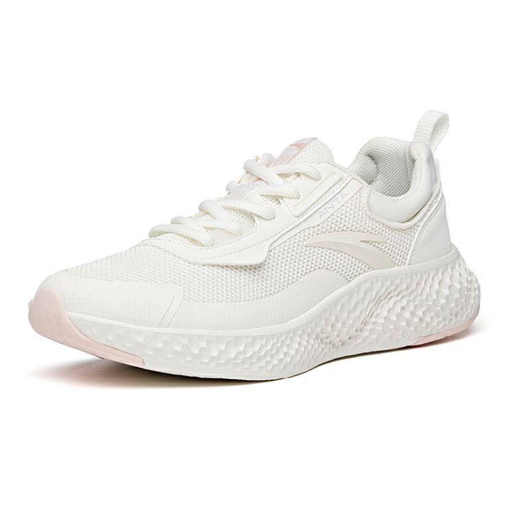 Anta Running Series Shock Absorbing Non-Slip Wear-Resistant Low-Top Running Shoes Women Sneakers Pink White Gray 122115536S-2