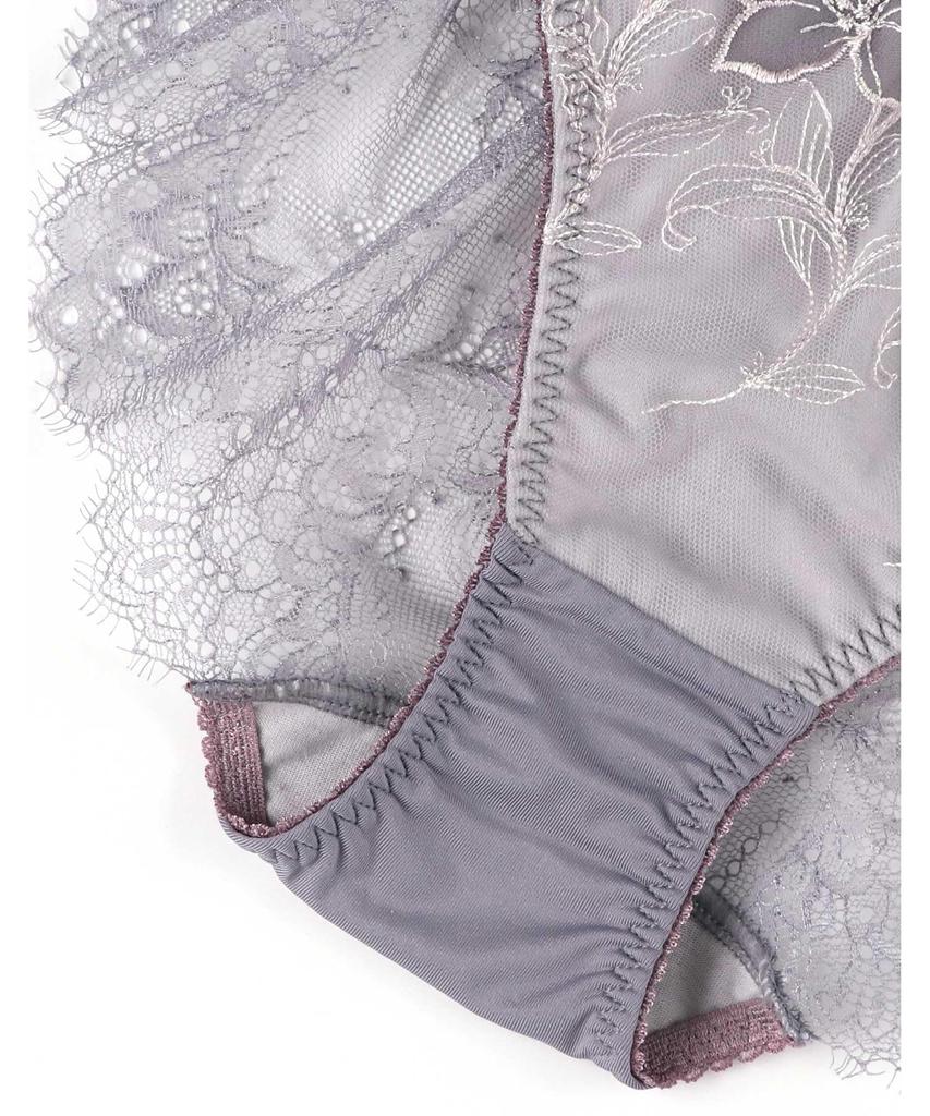 Underarm Sleek Pair with Size L Amphi/Wacoal Glama-Rich Panties, BYJ684, PYJ284, Women's, GY,