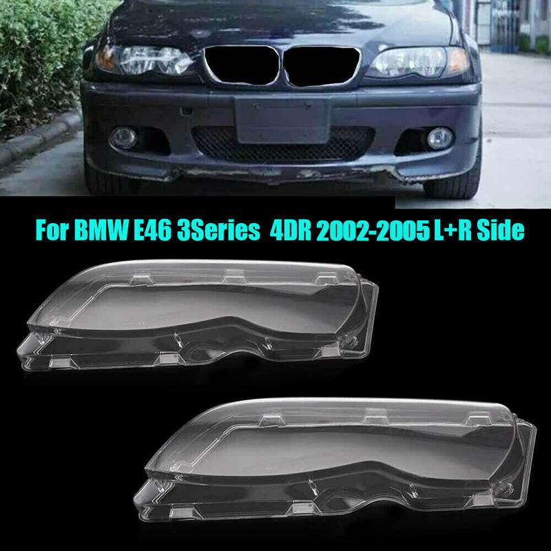 Крышки линз фар автомобиля для 3 серии E46 318i 320i 325i 4 двери седан 2002-2005 крышка лампы фары