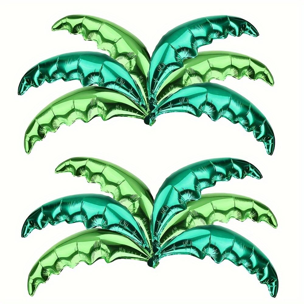 12-Pack of Coconut Leaf Aluminum Foil Balloons Suitable for Seaside Theme and Coconut Tree Theme Party Decorations