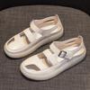 GKTINOO Сандалии из натуральной кожи 2025 Лето Женские кроссовки Закрытый носок Удобные Полые Мягкая подошва Обувь на плоской подошве Большой размер