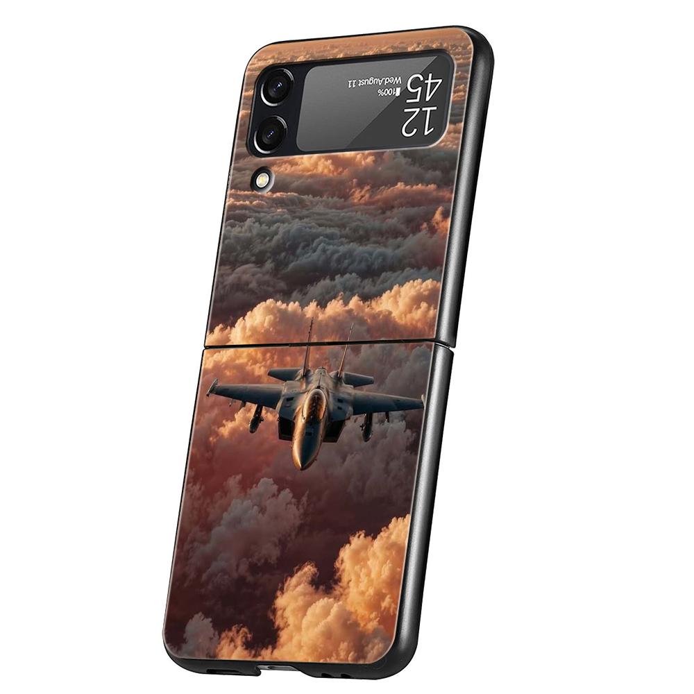 Крутой чехол для телефона с изображением самолета для Samsung Galaxy Z Flip 3 4 5 6 7, Жесткий складной ПК, Чехол для Samsung Z Flip3 Flip4 Flip5