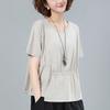 2024 Women's Casual Short Sleeve Korean-Style Loose T-shirt - Solid Color Round Neck Top