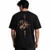 Men's Geometric Hill Print T-Shirt Loose Drop Shoulder Casual Street Tee for Men