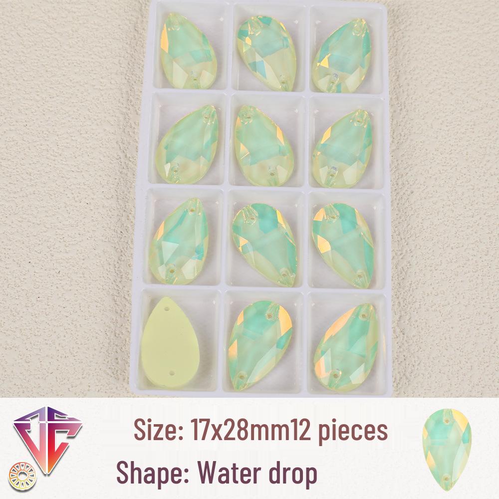 Флуоресцентные мокка каплевидные стразовые бусины - Ручная работа DIY Двухдырочные плоские аксессуары