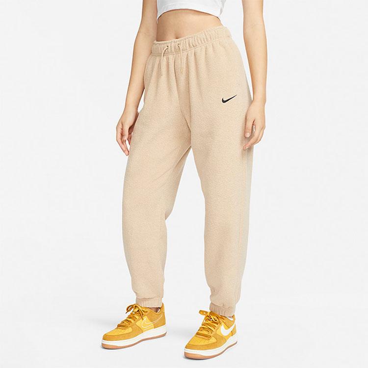 Nike Тренировочные повседневные спортивные штаны с маленьким логотипом, женские брюки светло-песочного цвета DD5111-200