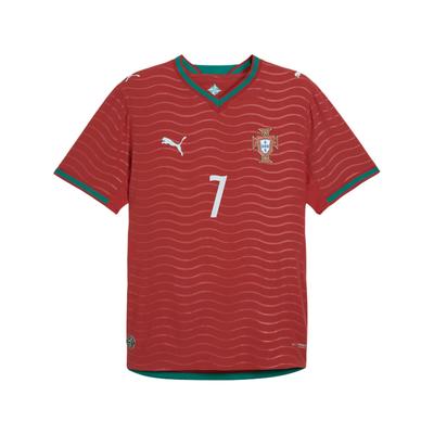 Puma Португалия 2026 Аутентичная домашняя игровая футболка Криштиану Роналду 7 Влагоотводящая футболка с V-образным вырезом и коротким рукавом для футбола Мужская футболка 788140-77