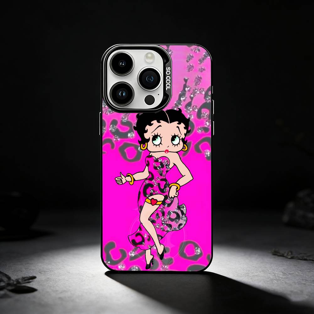 B-Betty Cute B-Boop Phone Case For iPhone 17,16,15,14,13,12,11 Plus,Pro Max,XS,Colored silver phone case