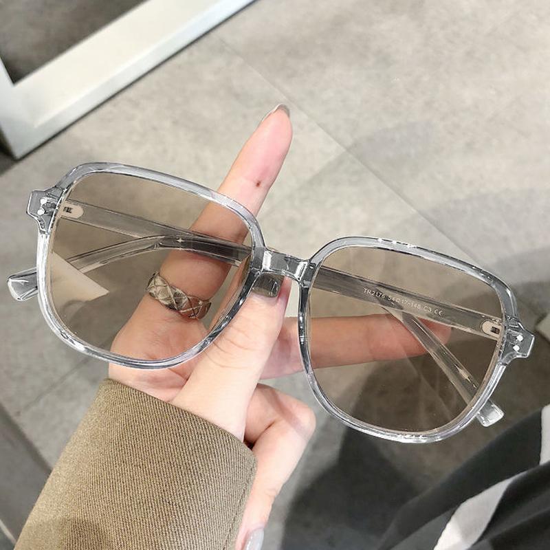 Photochromic Sunglasses For Myopia Glasses Fashion Trendy Square Anti Blue Light Near Sight Eyeglasses Finished Minus Eyewear