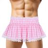 Adult Men Women Short Skirts Lace Hem Pleated Mini Skirt Sissy Underwear Sleepwear