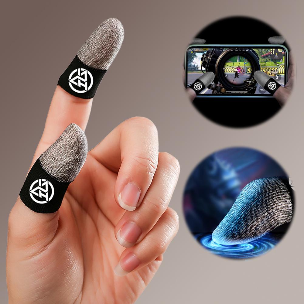 1/2 Pair Luminous Fingertips Breathable Game Finger Sleeve Finger Cots Cover Touch Screen Thumb Gloves for PUBG Mobile Gaming
