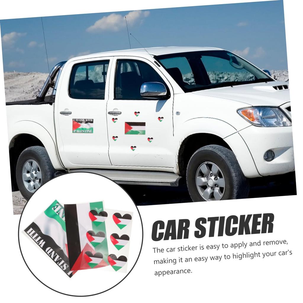 UPKOCH 8 Pcs Car Stickers, Palestinian Car Decal Flag Decal Gaza Sticker, Palestinian Flag