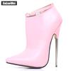 18cm Extreme High Heel Shoes Women Sexy Pumps Thin Metal Heels Pointed Toe Stiletto Ankle Strap Shoes For Photo Shoot Spectacular