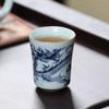 Антикварная сине-белая керамическая чашка мастера для церемонии Гунфу