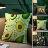 Anime Avocado Print Kwaii Pillow Case Anti-dustmite Pillowcase Invisible Zipper Silky Short Plush Sofa Cushion Cover