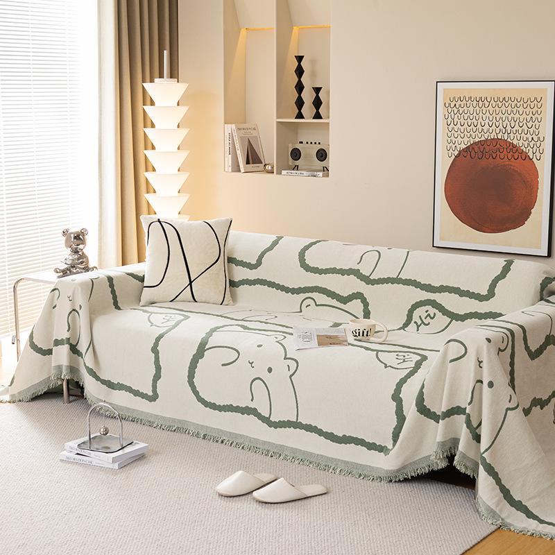Chenille Cartoon Sofa Towel All-season Universal Nordic Anti Slip and Dustproof Sofa Cover Anti Cat Scratch Cloth Cushion Cover