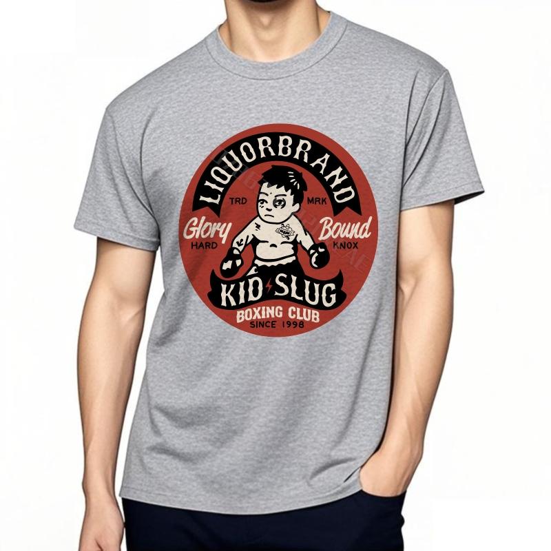 Teeshirt Daily Wear Fashion Tshirt Red Circle Boxing Design Vintage Fashion Tshirt Cool Streetwear Comfort Tshirt