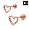 14K Gold Pin Piercing Line Heart 2 Types (Choose 1 On One Side) 1+1