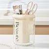 Premium Cream Style Chopstick and Utensil Holder - Draining Storage Box