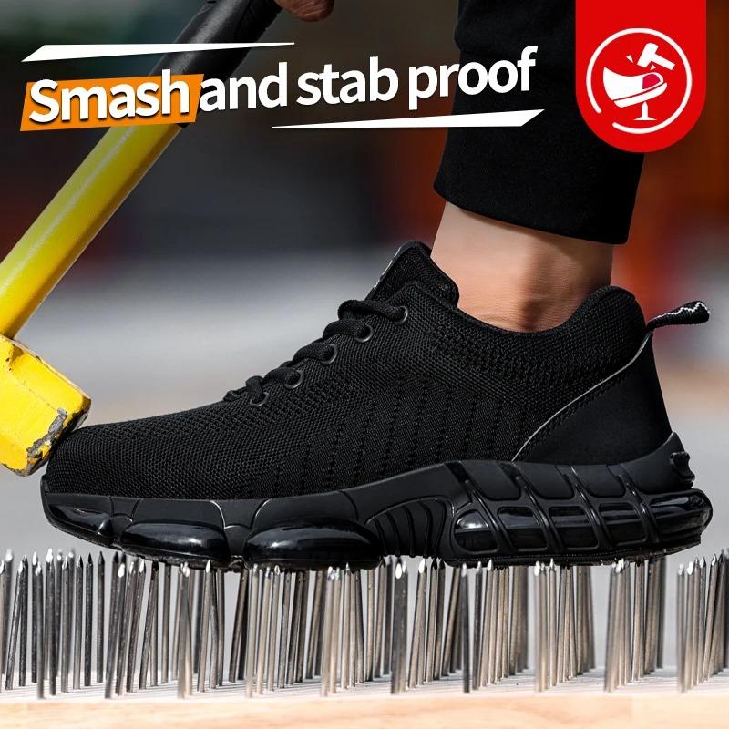 Дышащая Удобная Рабочая Обувь Стальной Носок Защитная Обувь Мужская для Защиты от Проколов Рабочие Кроссовки для Женщин Противоскользящая Рабочая Обувь