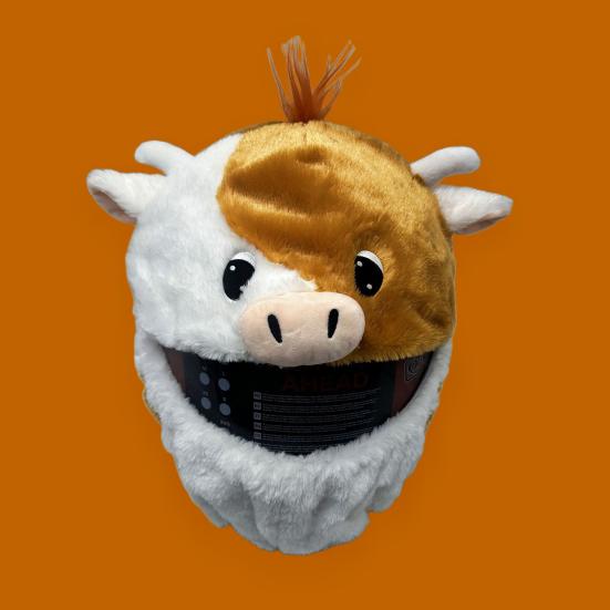 Плюшевый чехол для шлема мотоцикла, декоративный, пылезащитный, универсальный, мультяшный, с изображением дьявола, кролика, пчелы, Санта-коровы, мотоцикла, полный защитный шлем