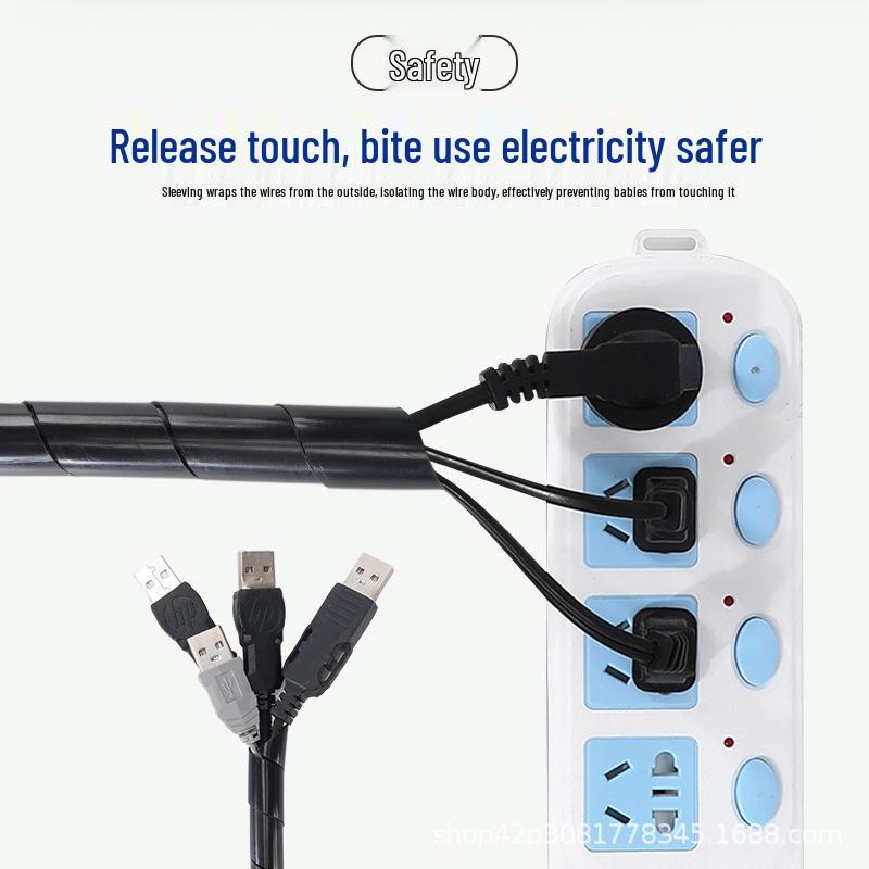 Спиральная трубка PE Защитная лента для проводов - Органайзер для прокладки кабелей для 4/6/8 проводов