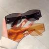 Non-polarized Rimless Oval Sunglasses Women Men Luxury Trend Punk Mask Cat Eye Sun Glasses Lady Retro 2000's Punk Shades