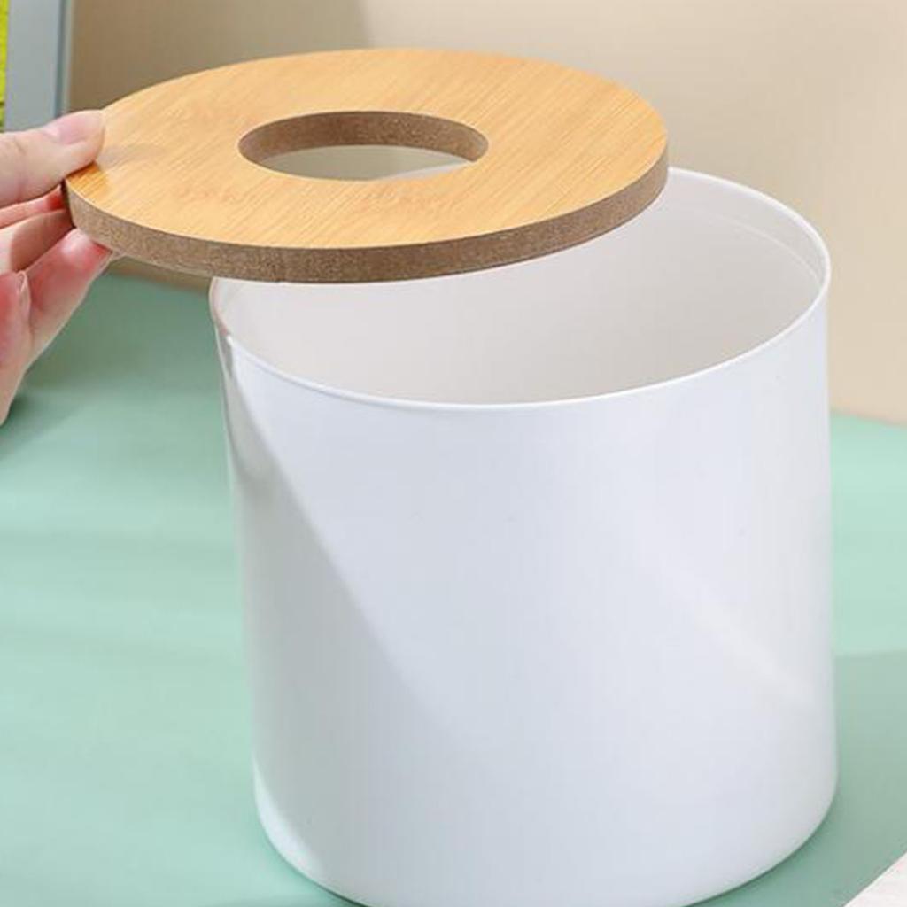 Roll Tissue Box Holder Innovative Modern Concise Large Space Round Tissue Toilet Paper Dispenser for Bathroom Living Room White
