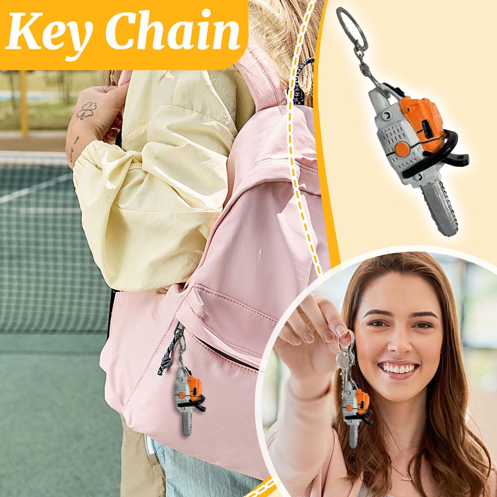 Креативный брелок в форме бензопилы, забавный повседневный аксессуар для ключей и сумок, портативный декоративный подарочный предмет