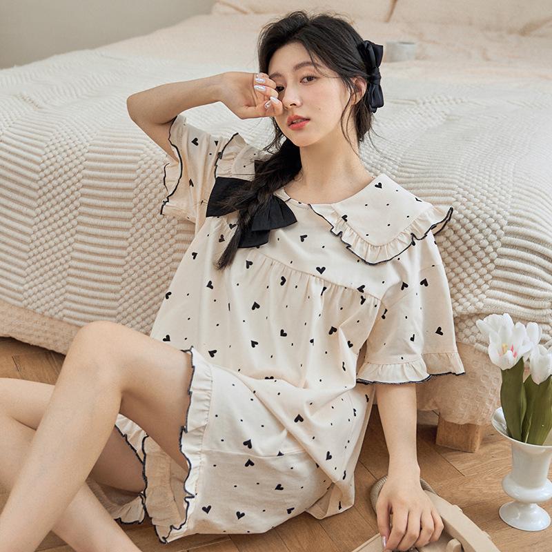 Summer Pajamas Girls Big Kids Summer Short Sleeve Cartoon Junior High School Student Loungewear Thin Girls Kids Loungewear