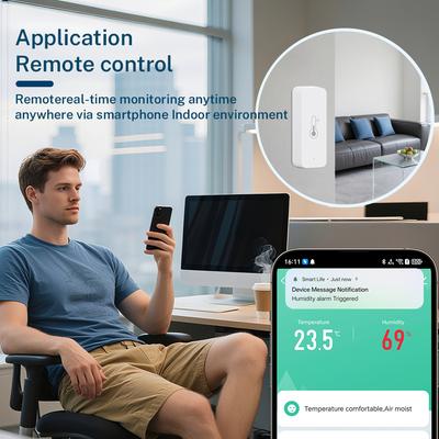 1~4 шт. Tuya WiFi Датчик температуры и влажности Умный датчик Дистанционное управление через приложение Для умного дома Поддержка SmartLife Яндекс Алиса
