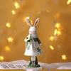 Cute Rabbit Statue Animal Sculpture Easter Party Supplies Figurines Craft Living Room Desktop Ornament Easter Rabbit Decoration